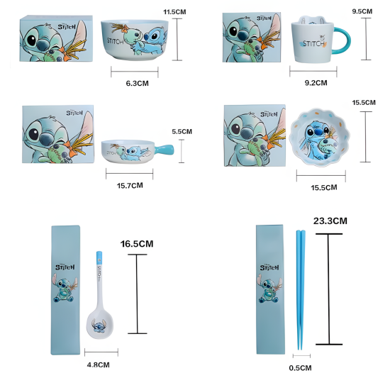 Stitch Porcelain Set 6 Pcs
